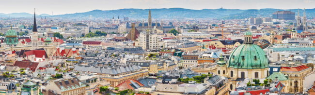 Aerial view of city center of Vienna