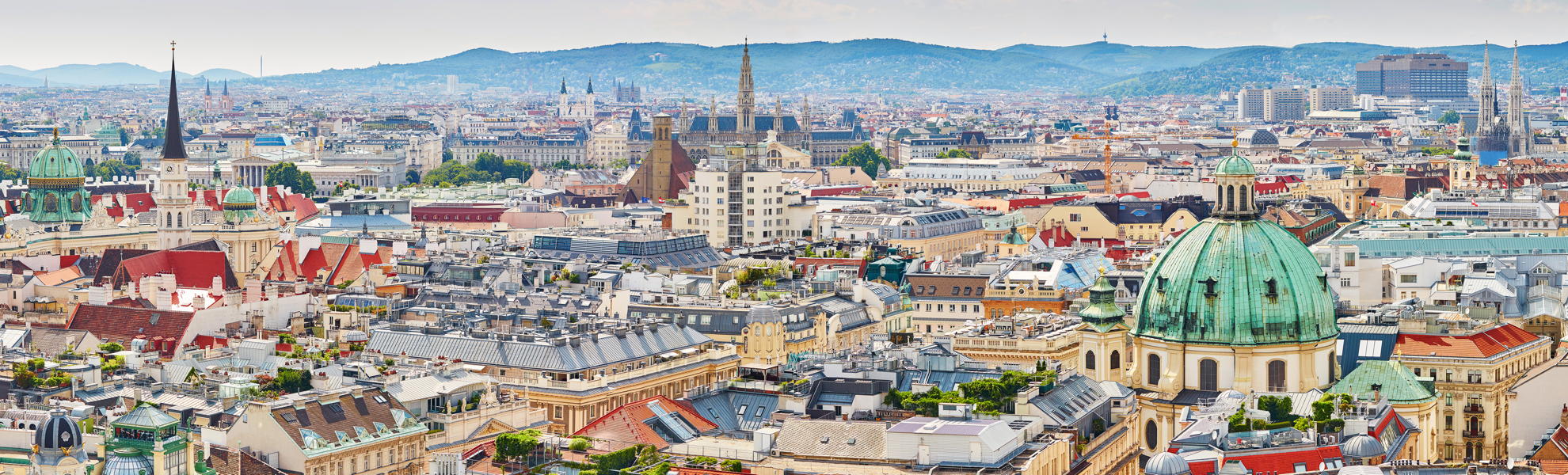 Aerial view of city center of Vienna